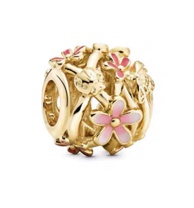 The Gold Floral Sphere Divider Charm