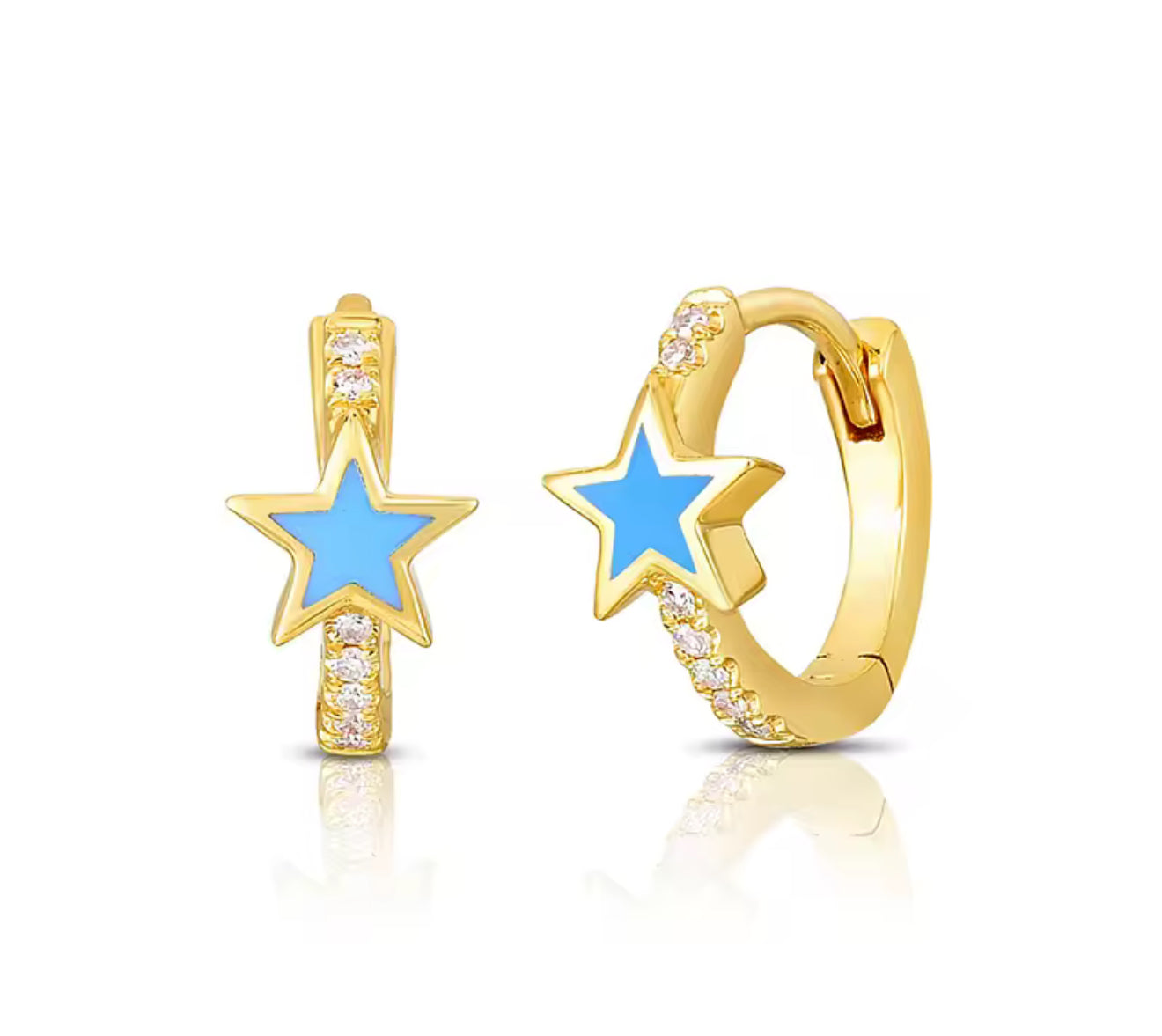 The Blue Star Shooting Hoop Earrings