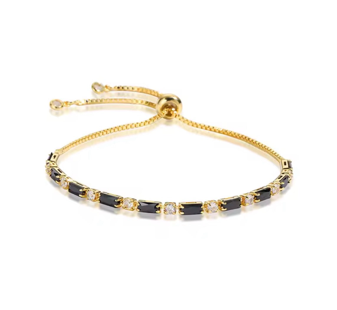 The Gold Midnight Black Slider Tennis Bracelet