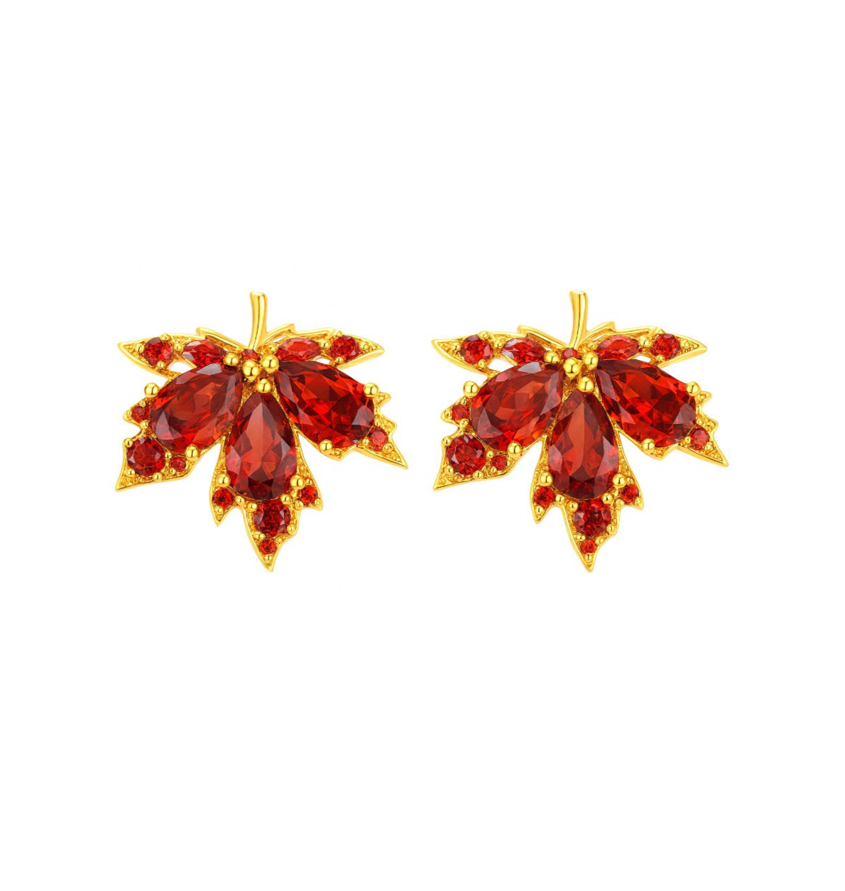 The Autumn Maple Leaf Studs Earrings