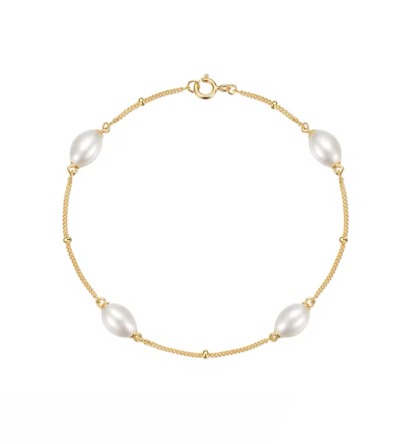 The 18k Gold Plaited Regal Aurum Pearl Bracelet