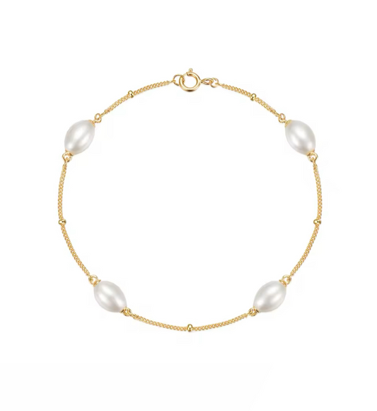 The 18k Gold Plaited Regal Aurum Pearl Bracelet