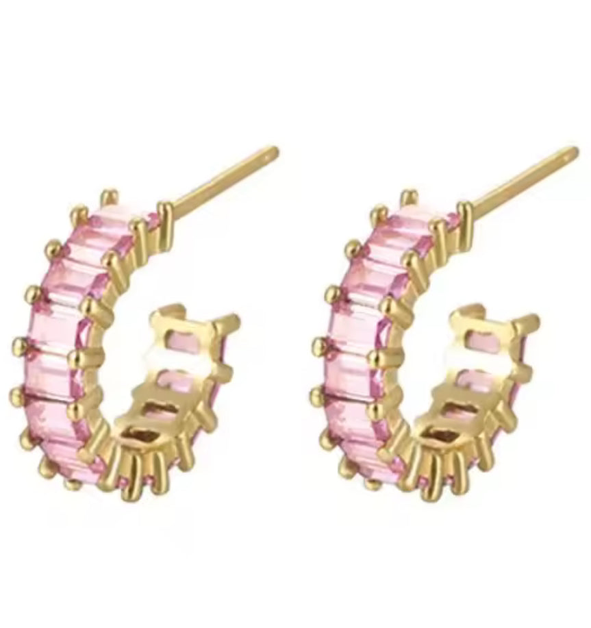 The Gold Pink Champagne Studs