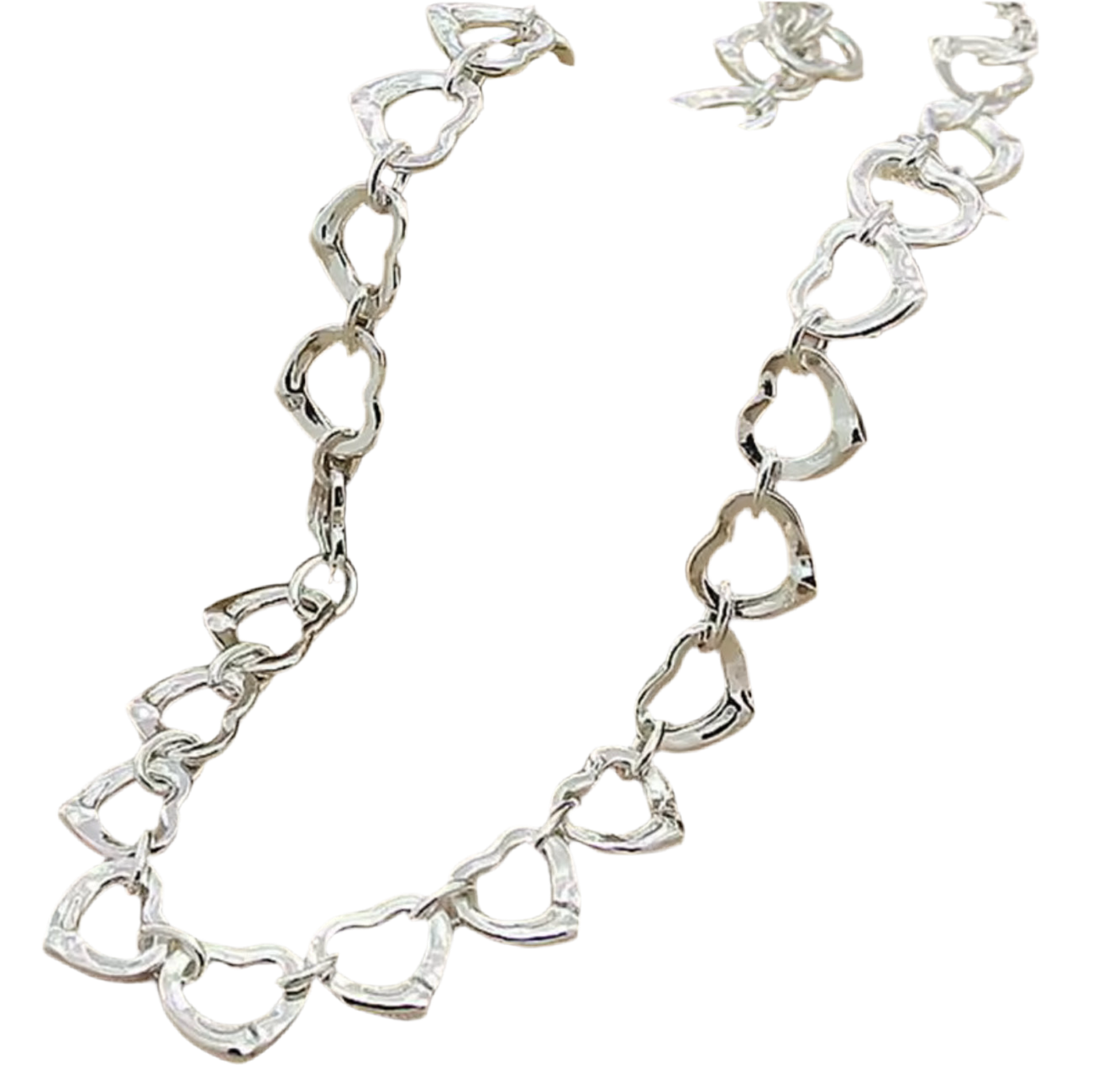 The Silver Heart Linked Necklace - Inspired By Love Island