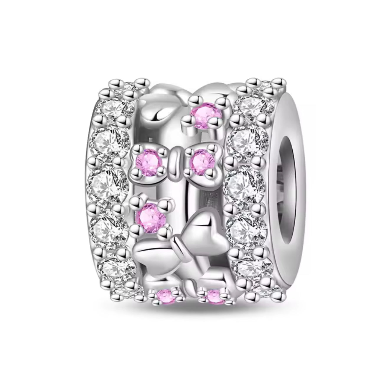 The Silver Bling Bow Wrapped Charm