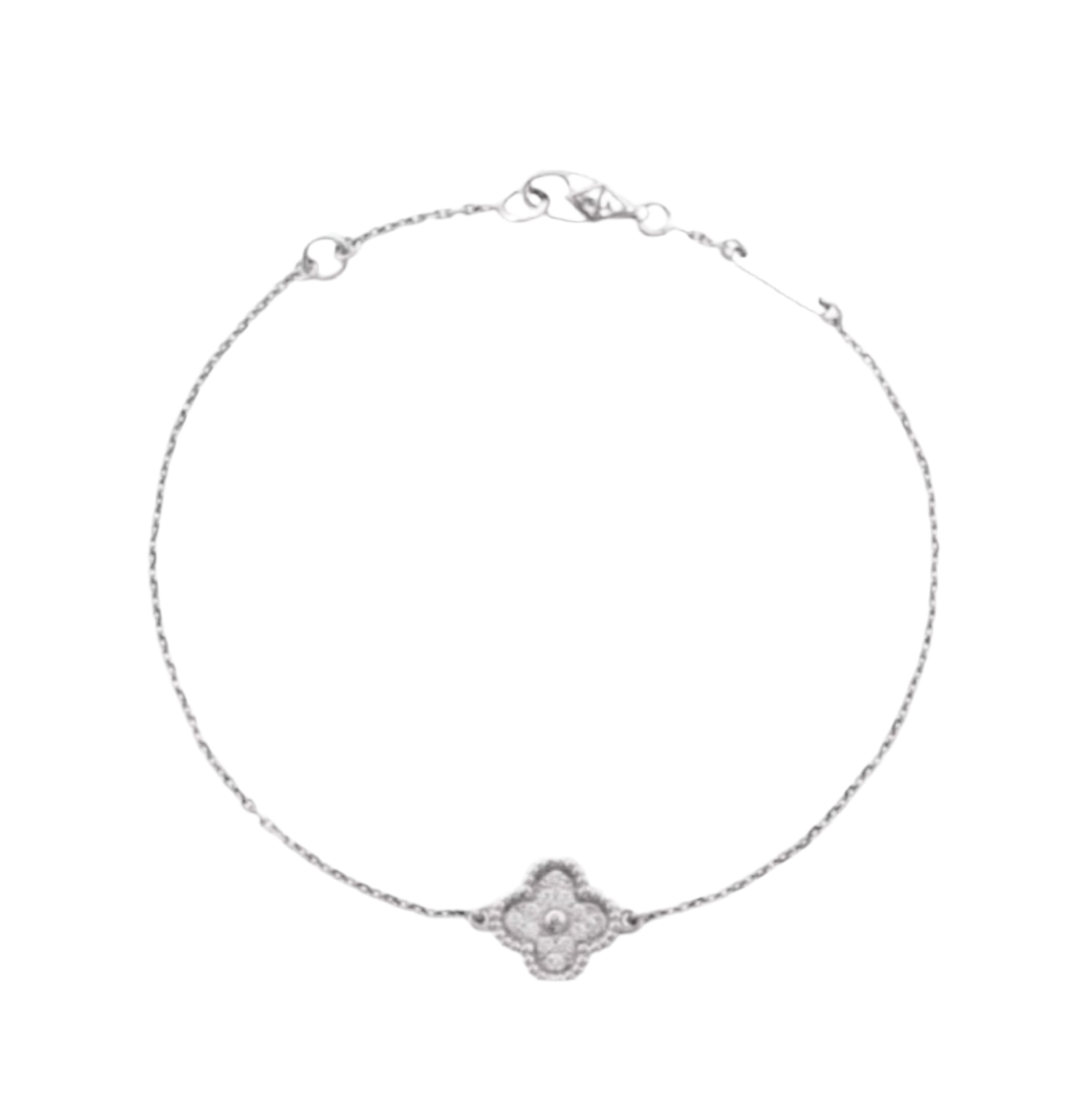 The Silver Dainty Sparkling Lunara Flower Bracelet
