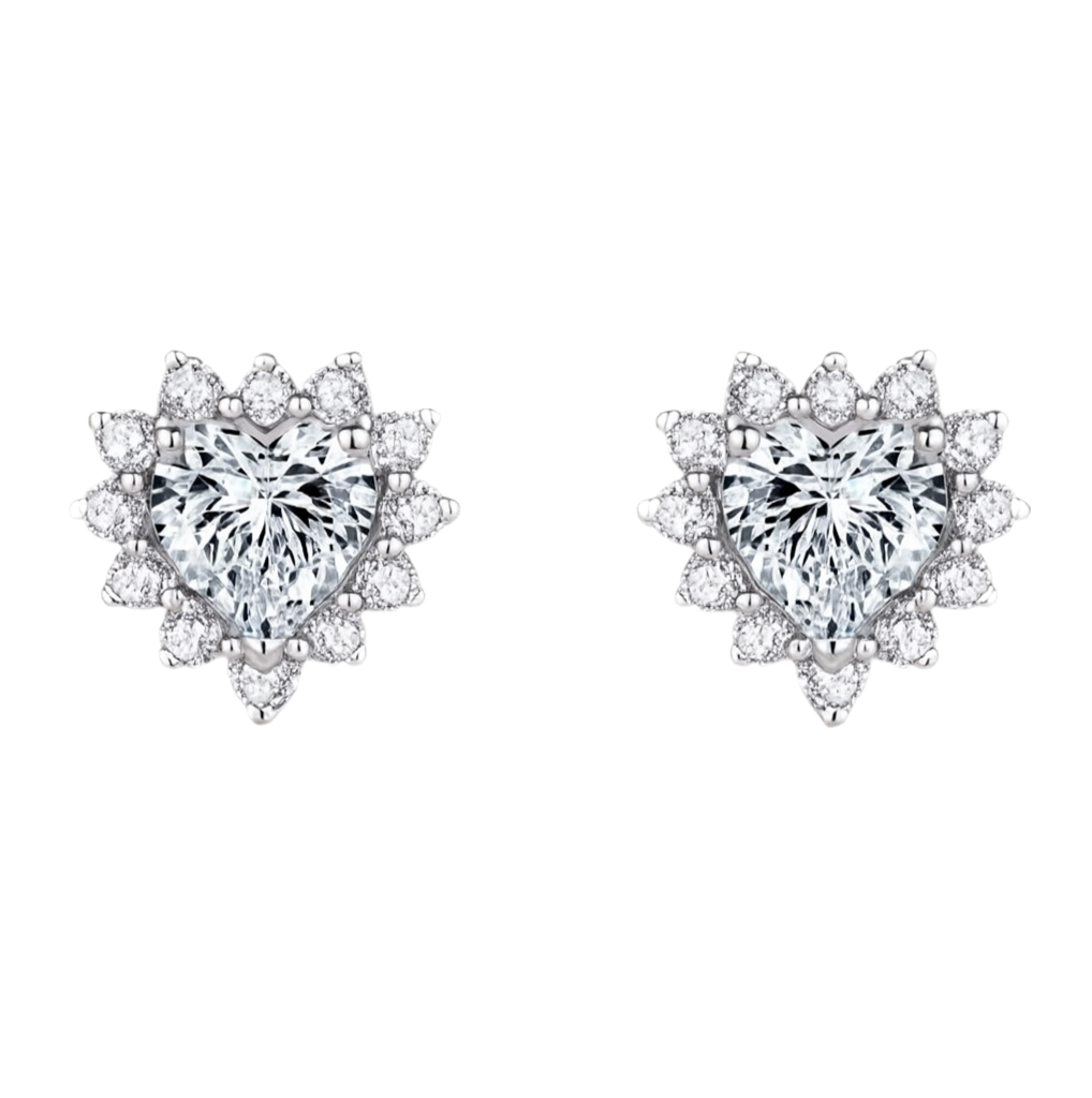 The Silver Sparkling Aurora Diamanté Stud Earrings