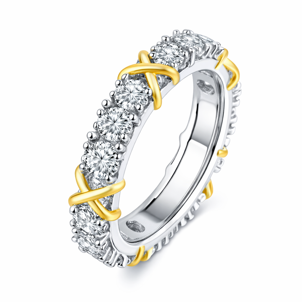 The Two Tone Gemma Kiss Ring