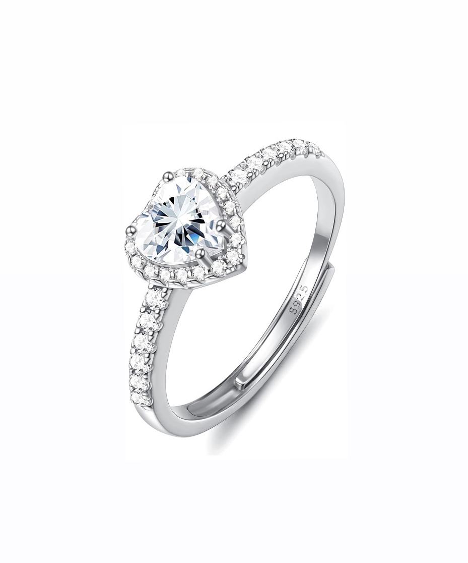 The Silver Ariana Grande Elevated Heart Ring