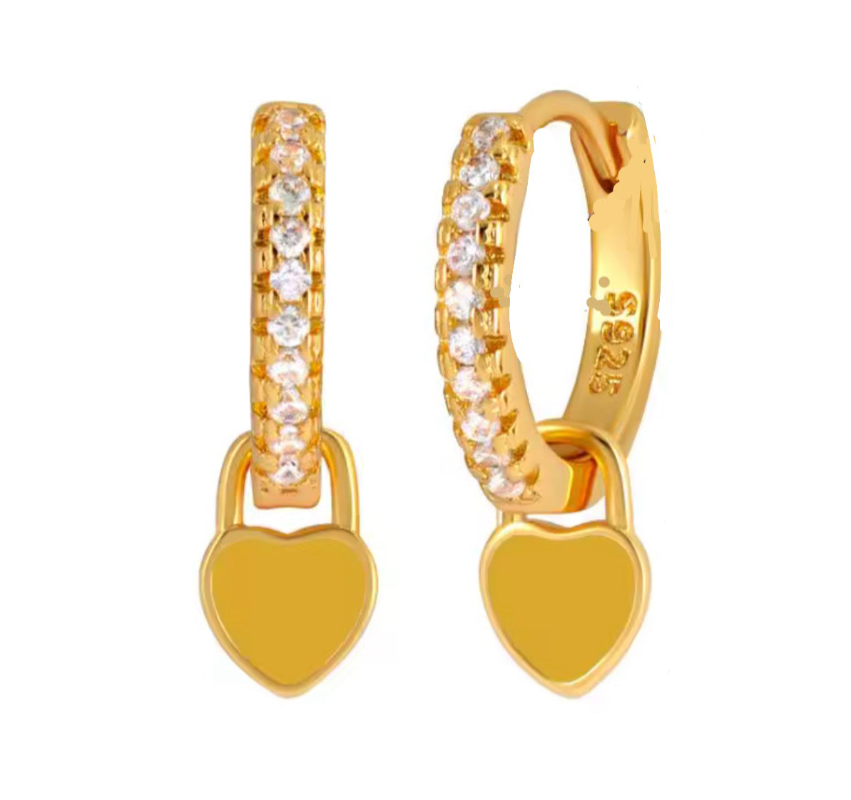 The Gold Pumpkin Spice Heart Huggies