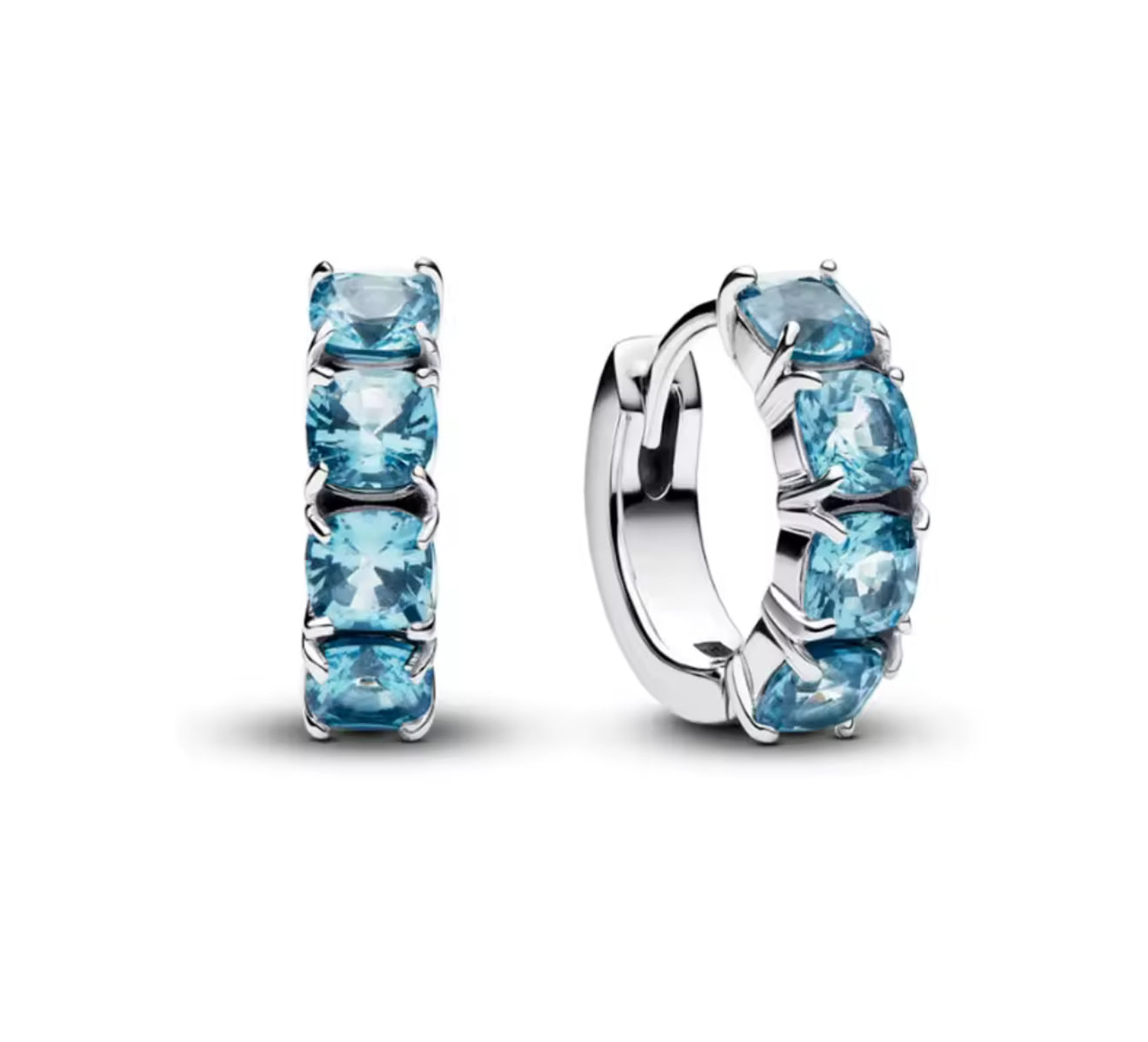 The Ocean Blue Sparkling Hoop Earrings