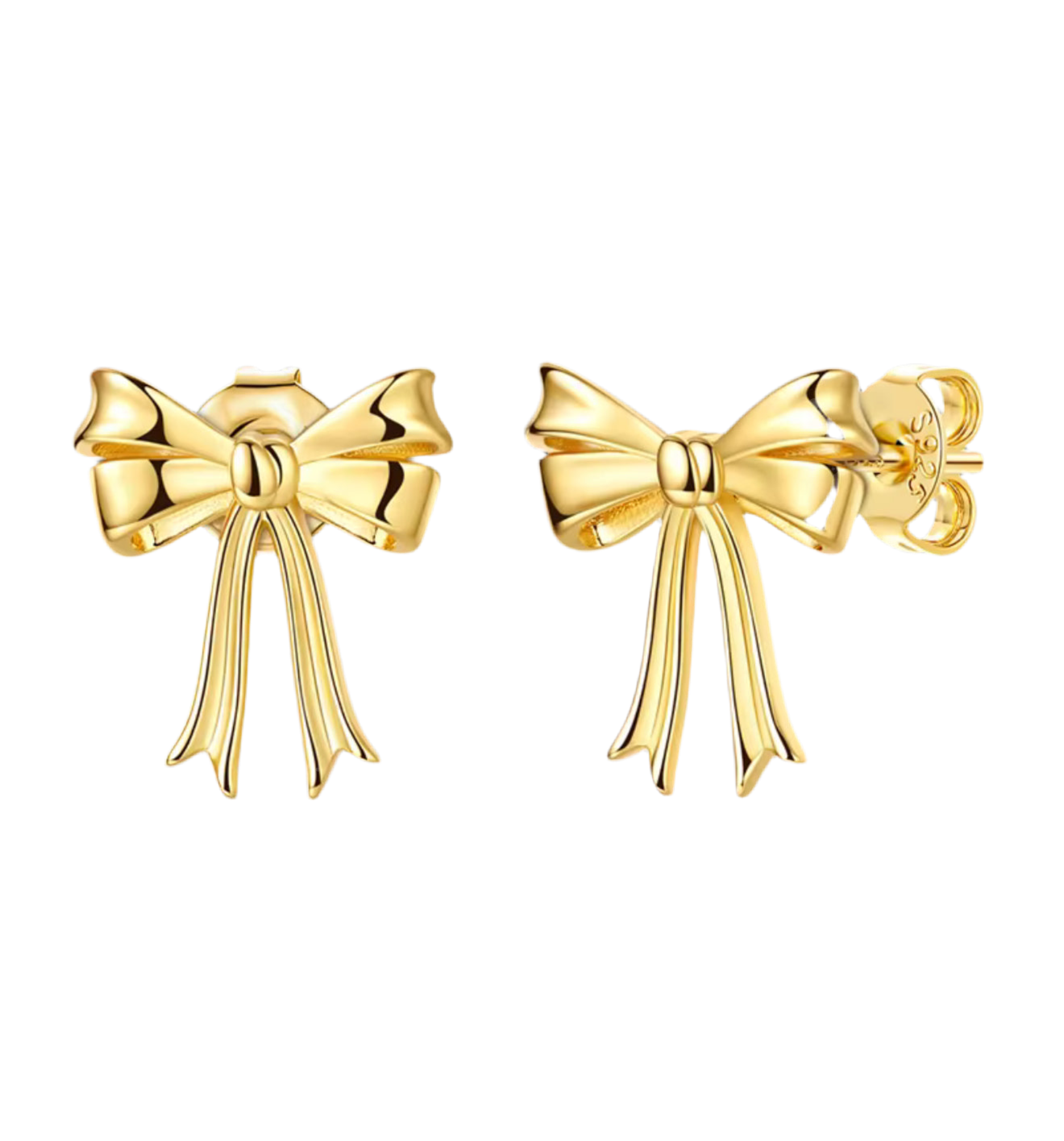 The Gold Victoria Bow Drape Studs