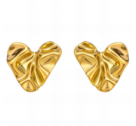 The Golden Heartbeat Stamp Earrings