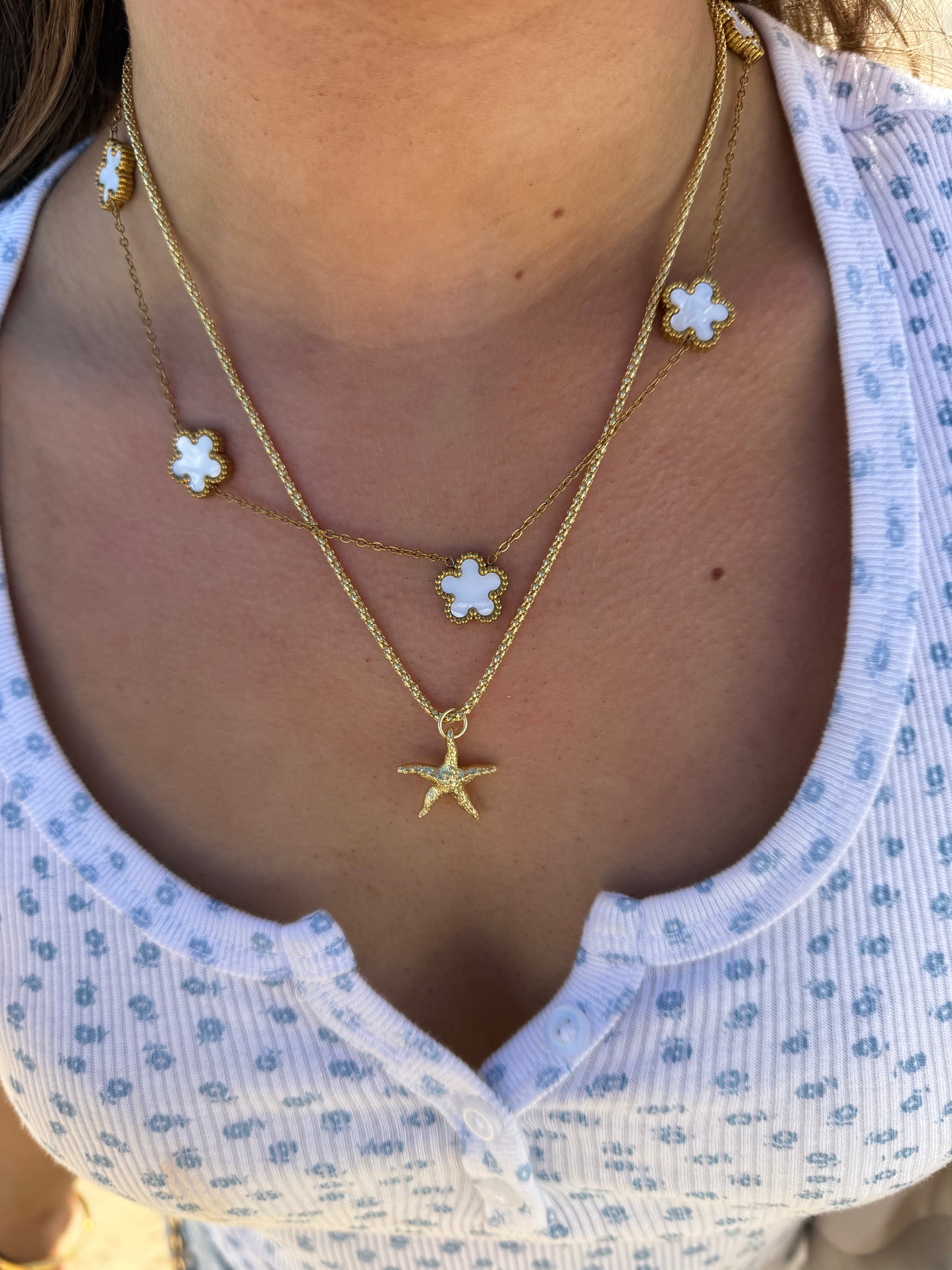 The 18k Gold Plaited Beachy Starfish Necklace