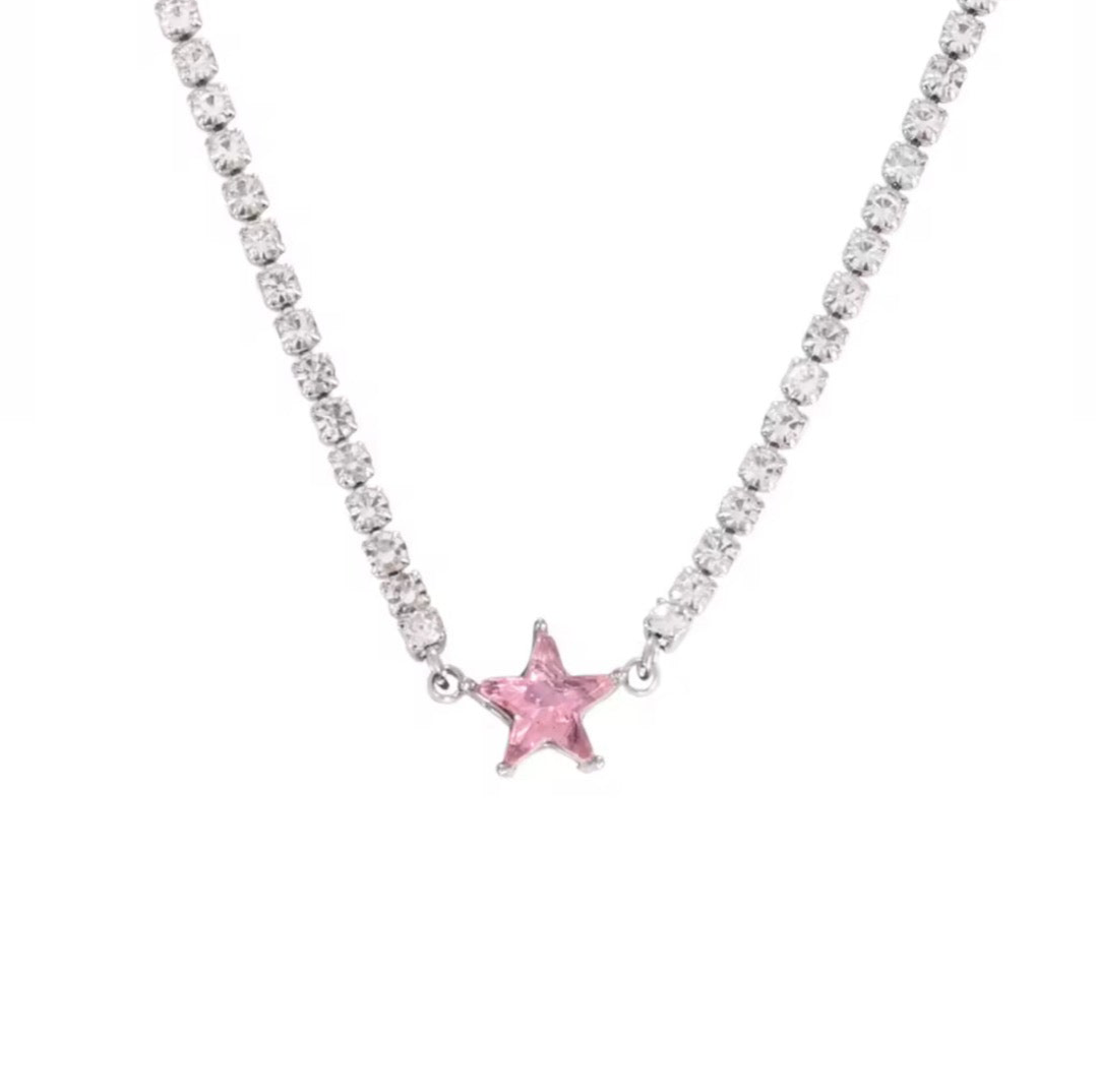 The Pink Celestia Star Tennis Necklace