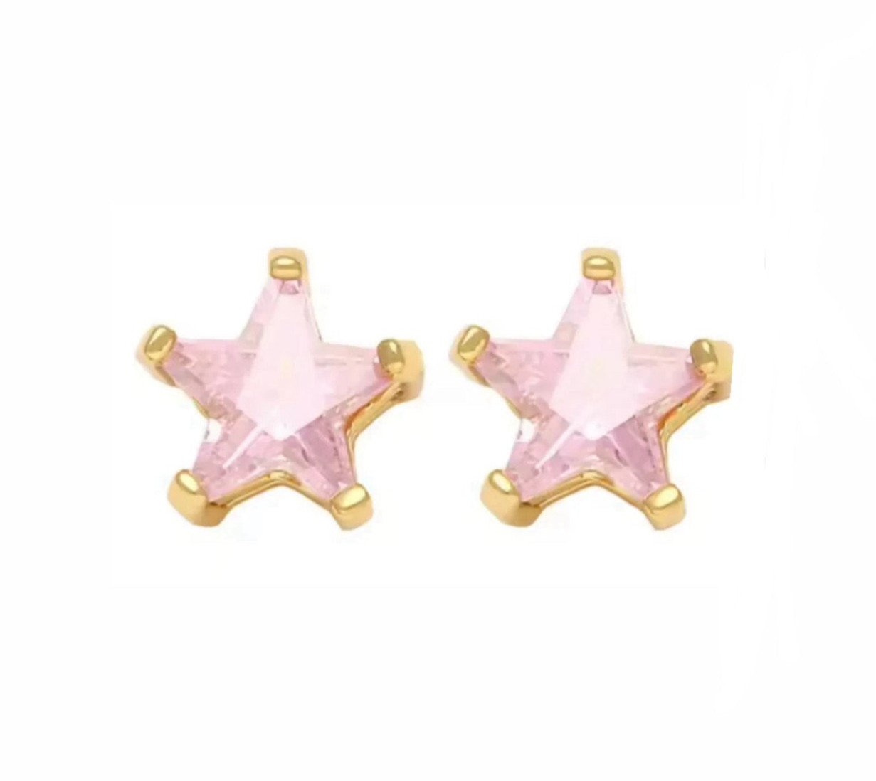 The Pink Shining Star Studs