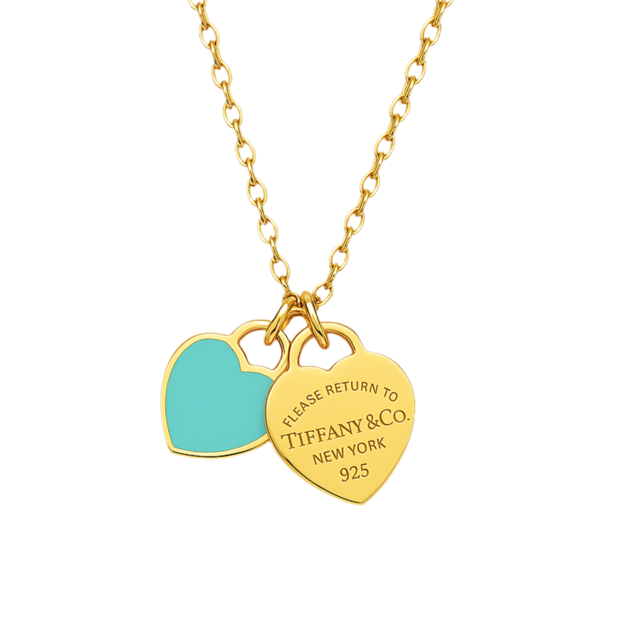 The Gold Turquoise New York Love Letter Heart Pendant Necklace