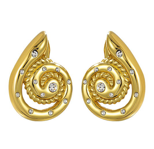 The Gold Gilded Shell Spiral Tide Earrings