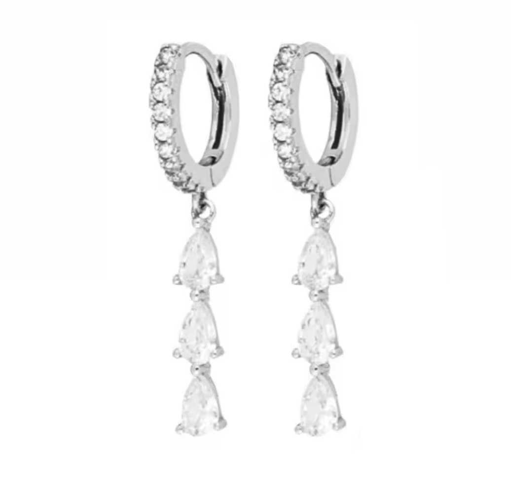 The Silver Diamanté Seraph Drape Earrings
