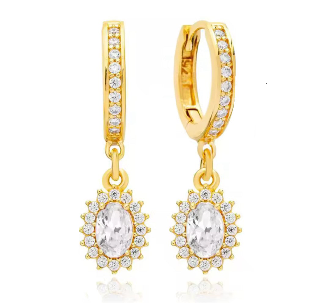The Gold Regal Halo Drop Earrings