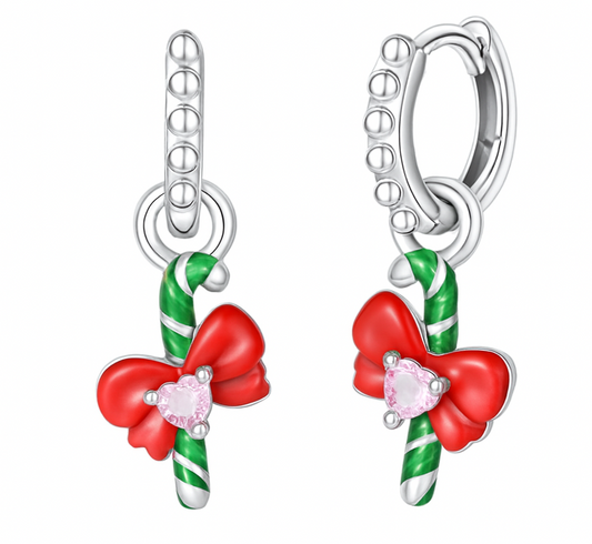 The Silver Sugarbow Cane Hoops