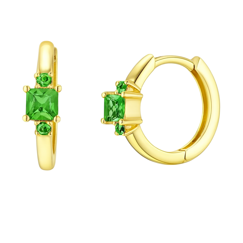The Gold Venus Green Hoops