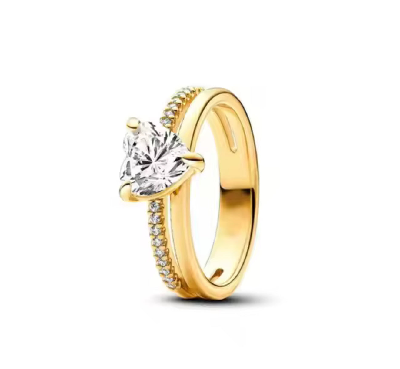The Gold Solène Solitaire Heart Ring