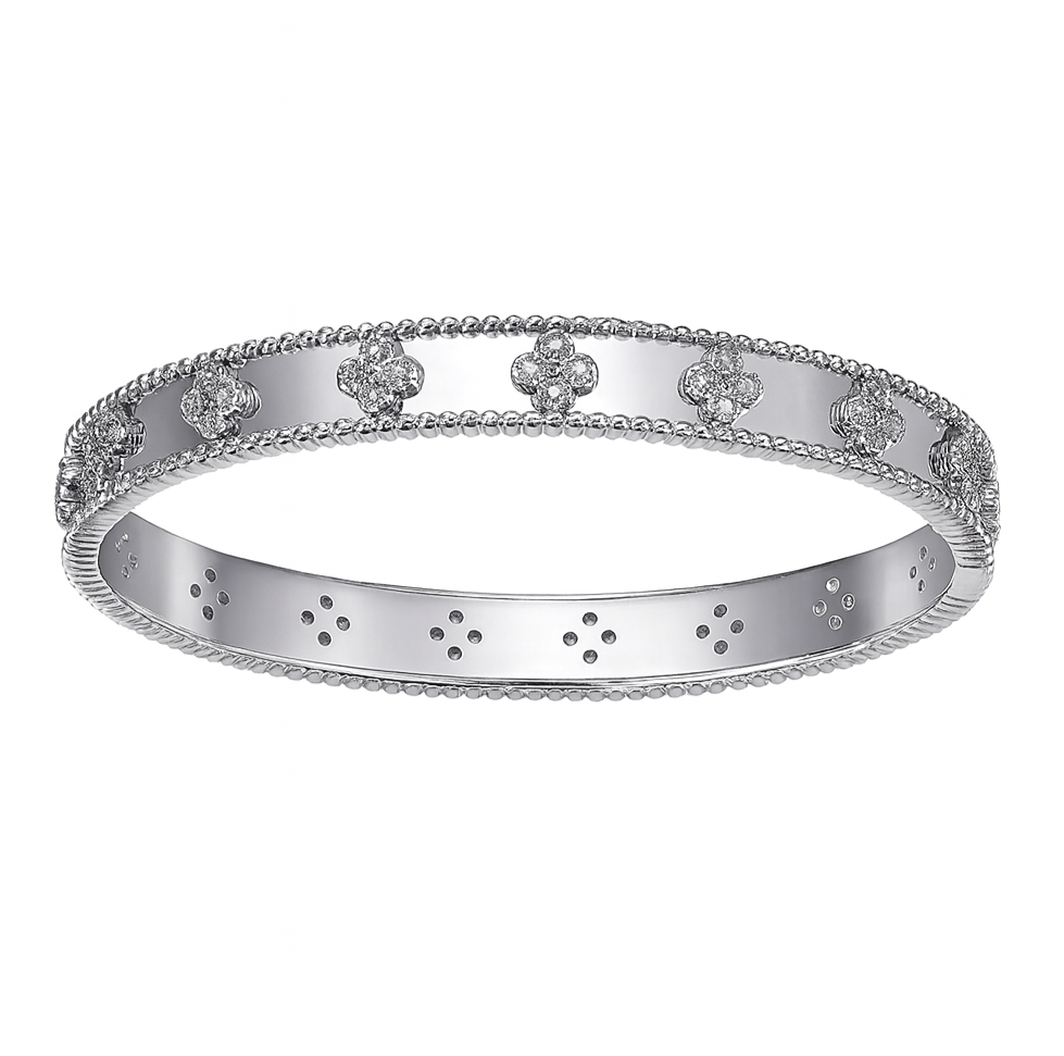 The Silver Sparkling Fortuna Bloom Bangle