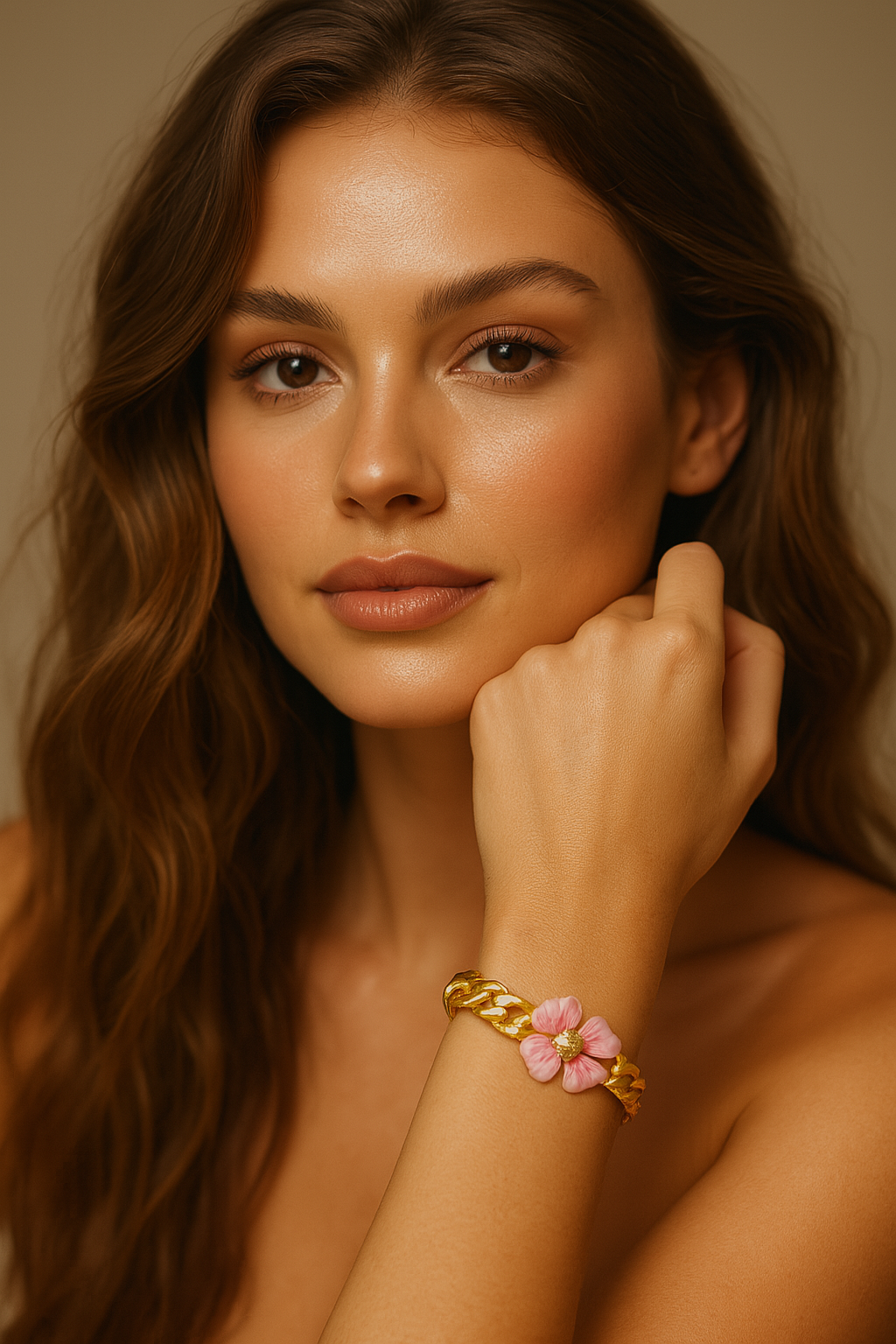 The Chunky Gold Hibiscus Haze Bracelet