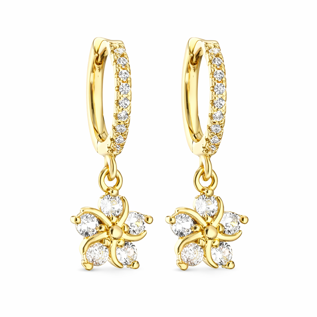 The Gold Sparkling Hibiscus Flower Twist Huggies