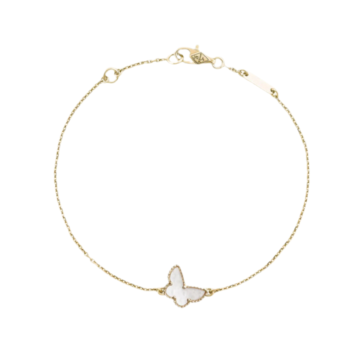 The Gold Dainty White Butterfly Bracelet