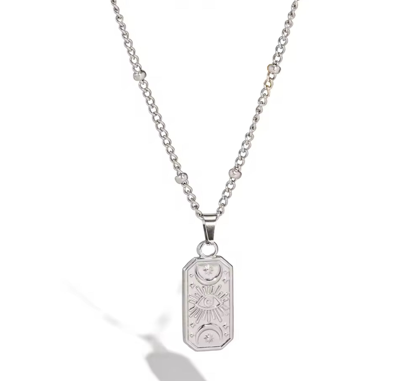 The Silver Protector Evil Eye Pendant Necklace