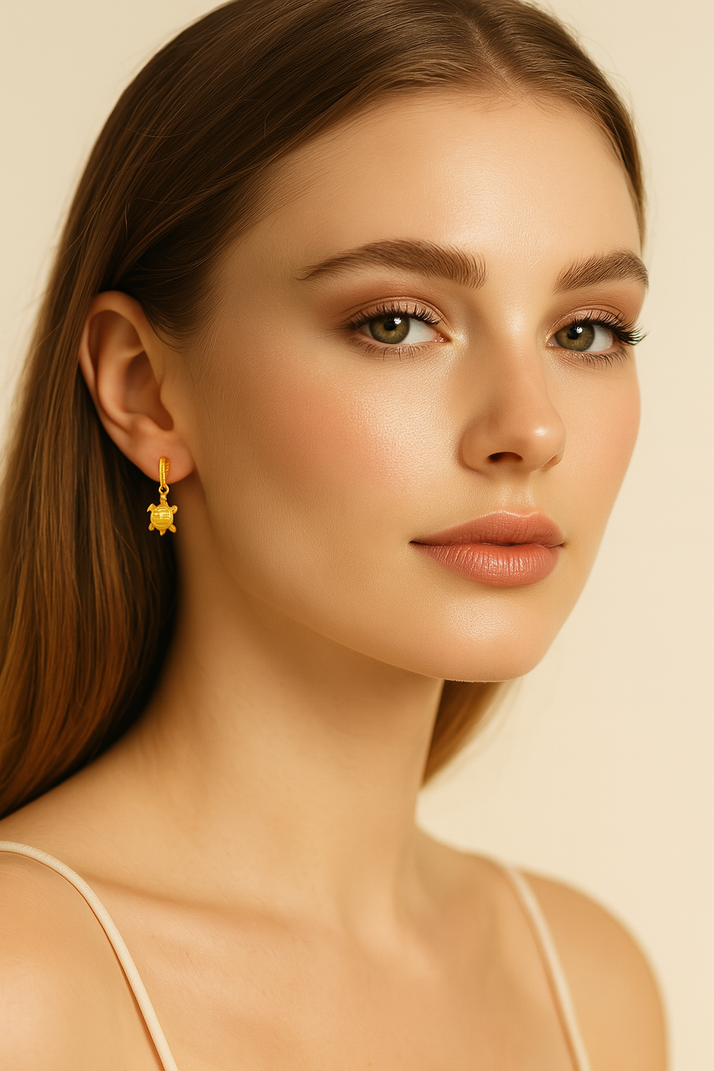 The Gold Turtle Tides Huggies Earrings