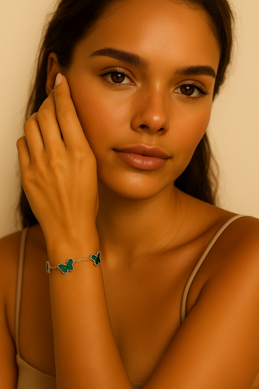 The Golden Emerald Green Magical Butterfly Bracelet