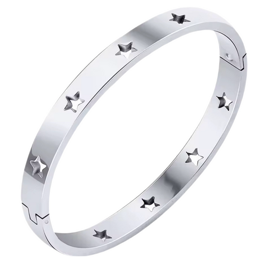 The Silver Reach To The Stars Bangle