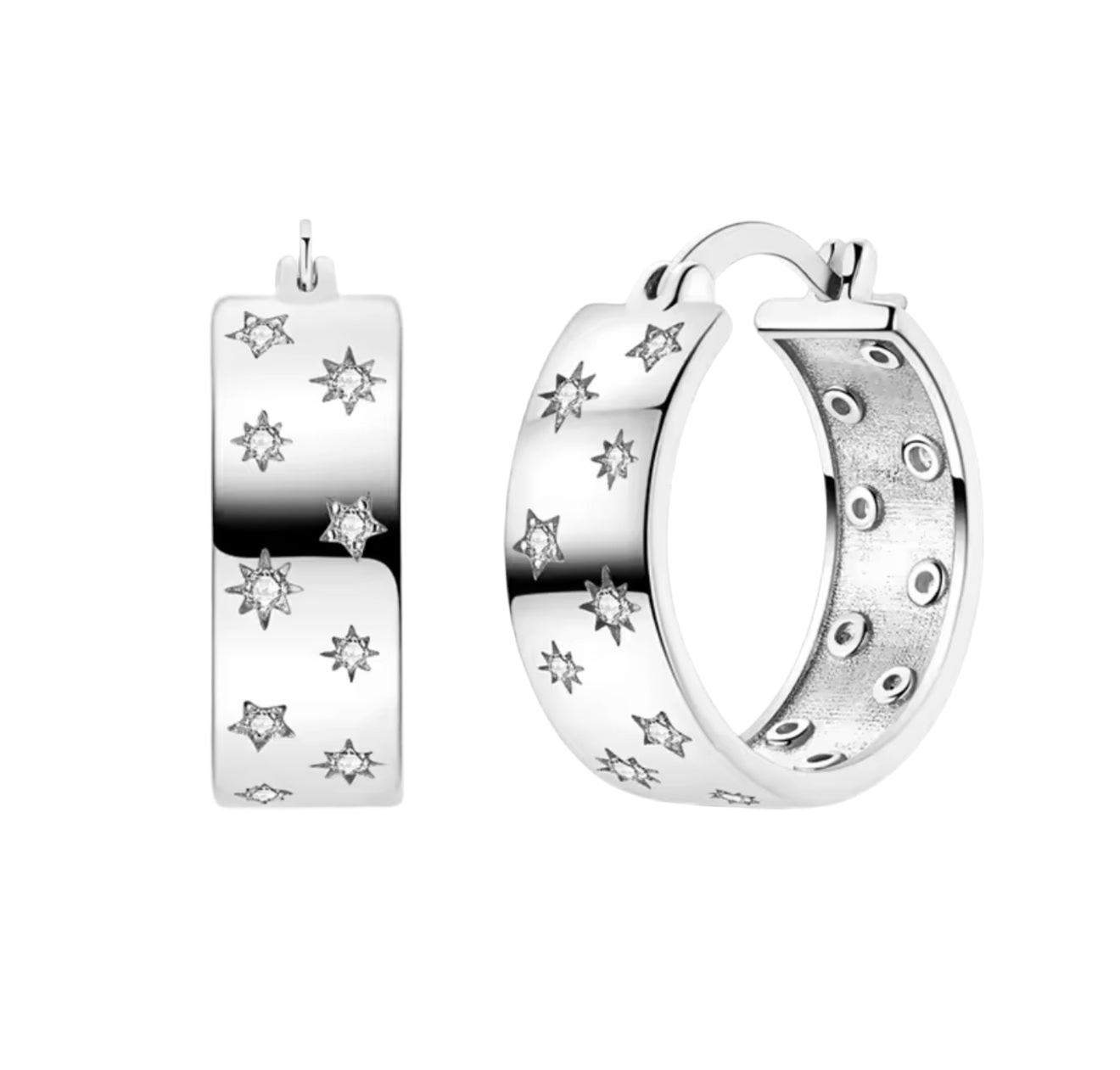 The Silver Dreamy Stargazing Hoops