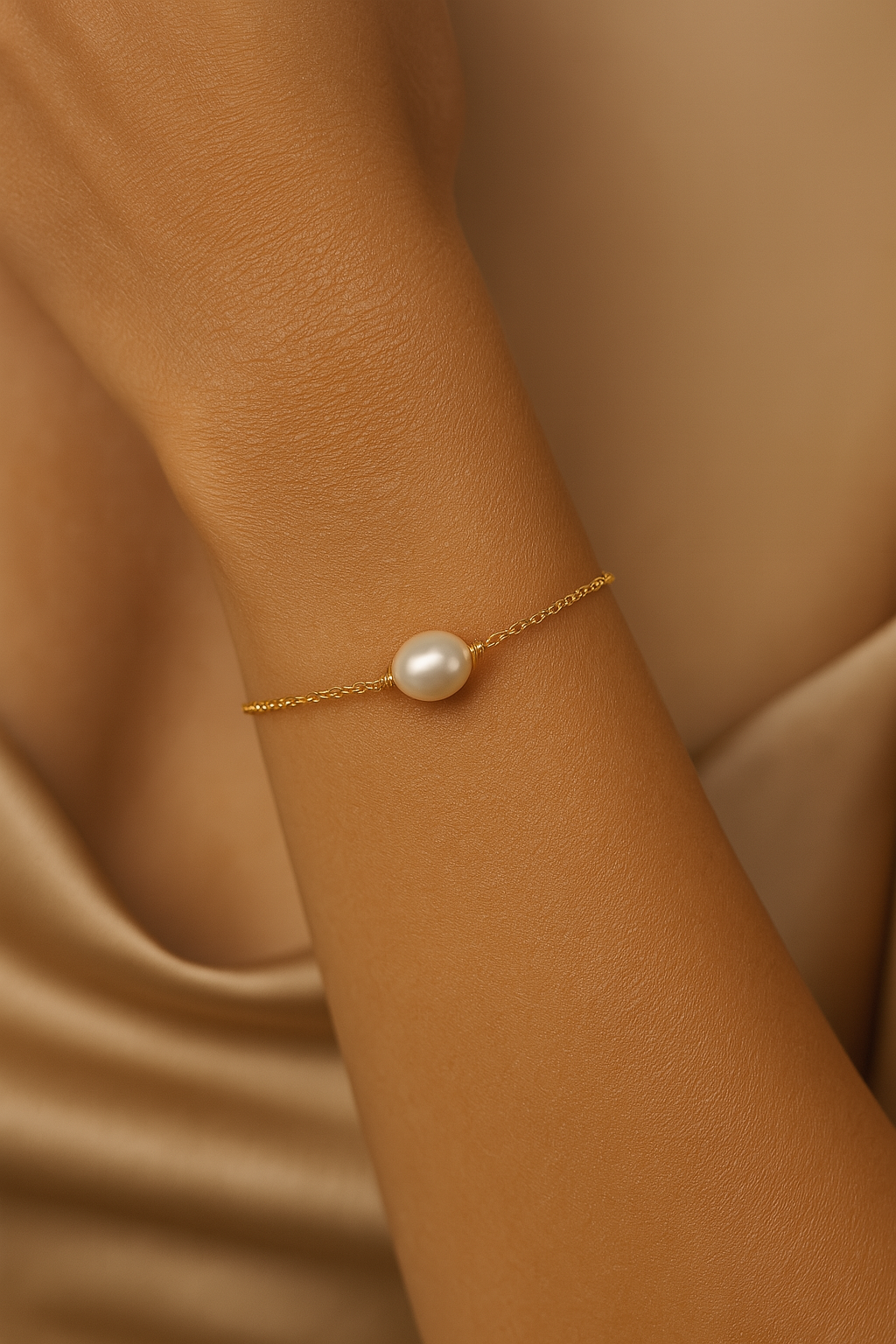 The Gold Dainty Elegant Pearl Bracelet