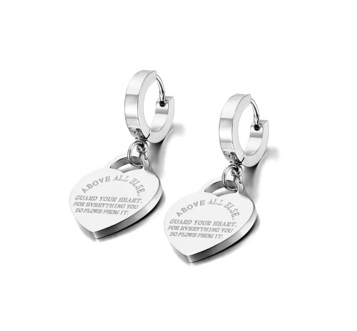 The Silver New York Empire Huggies Earrings