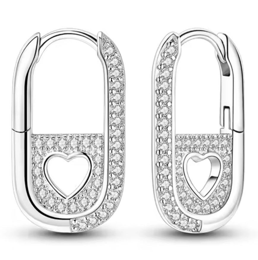The Silver Lover-Girl Heart Clip Earrings