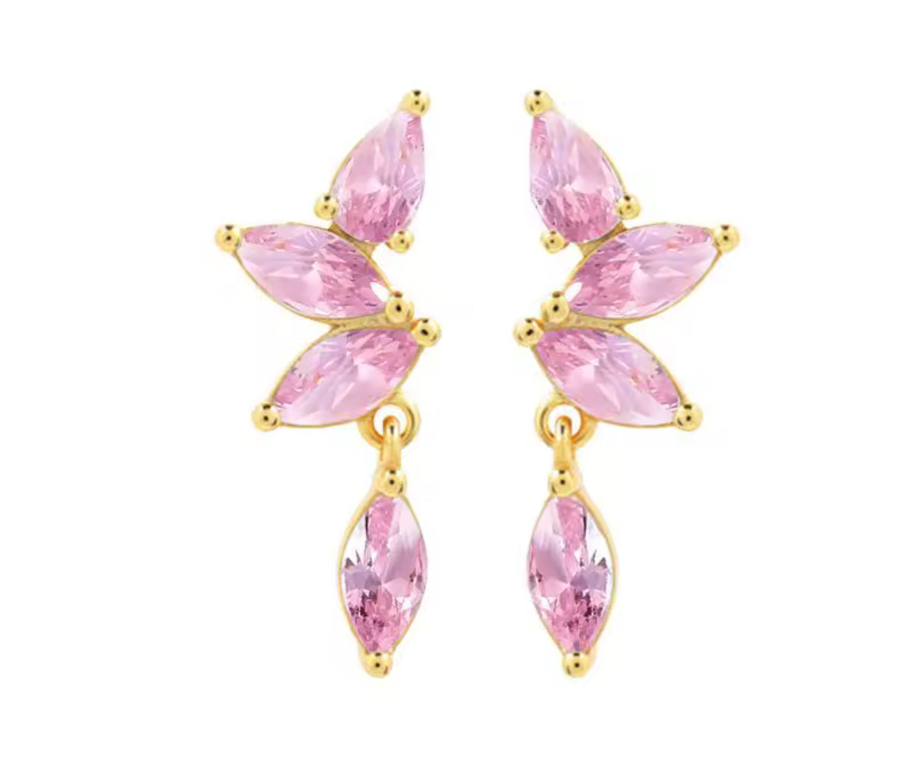 The Gold Enchanted Dangle Floral Earrings