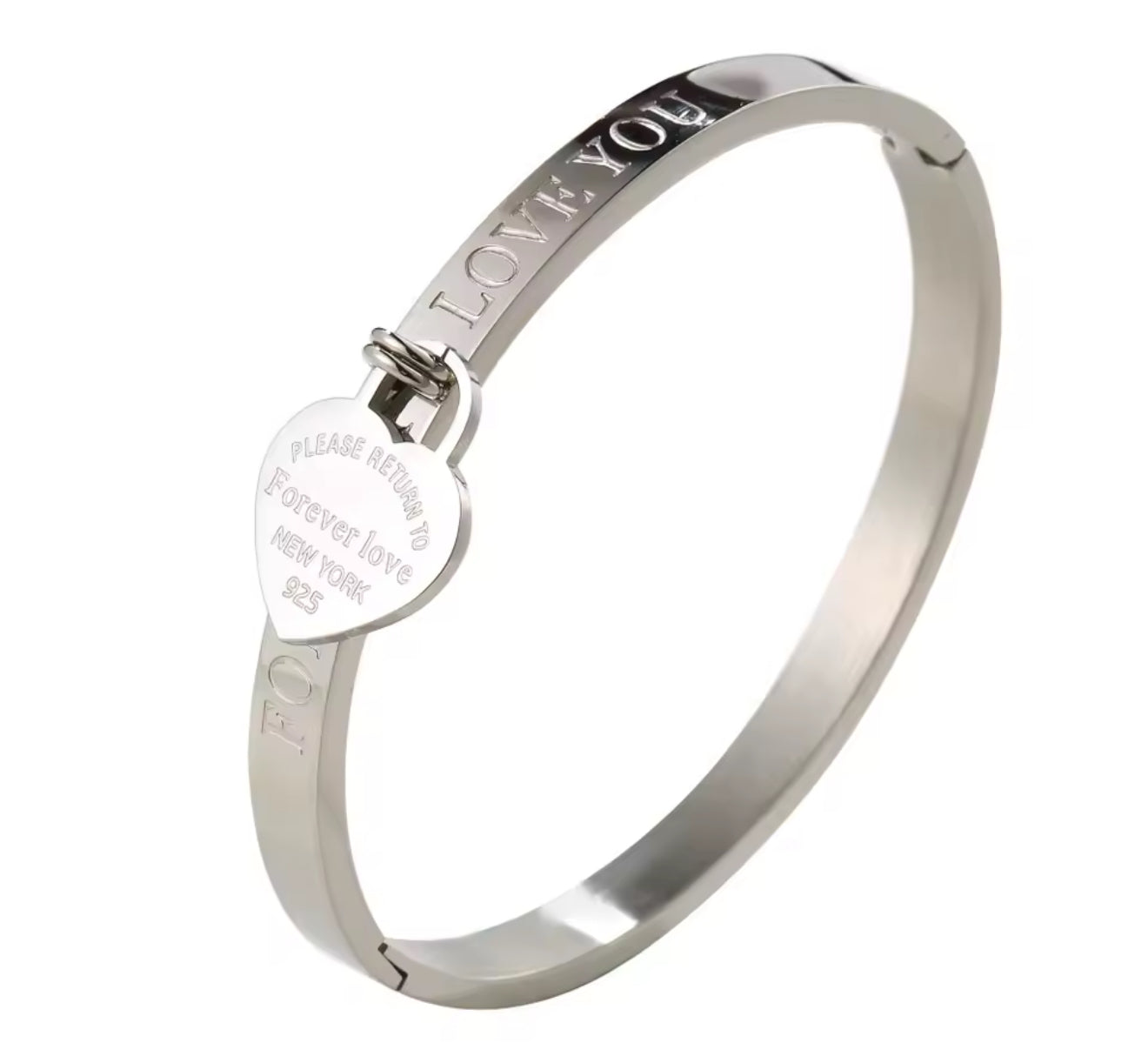 The Silver Forever Love Bangle