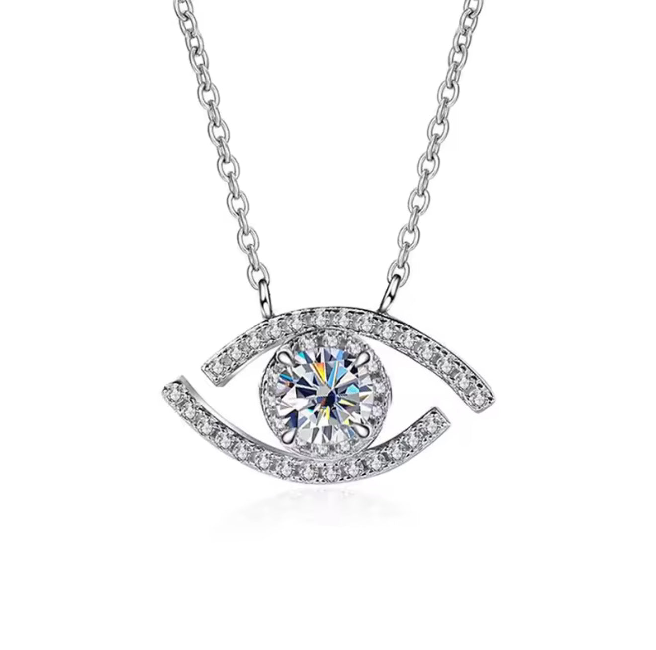 The Silver Seraphic Gaze Evil Eye Necklace