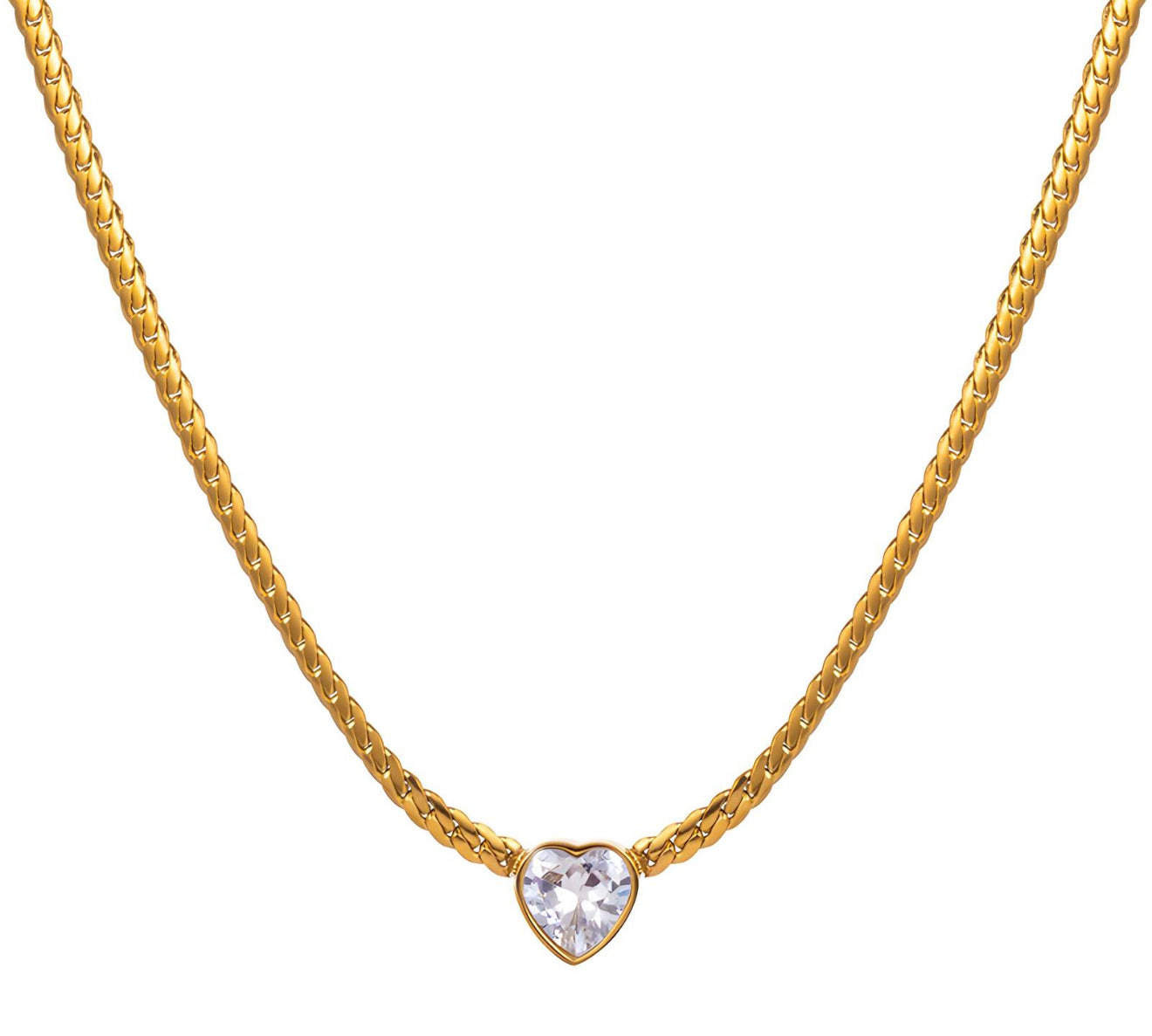The Golden Crush Chunky Heart Necklace