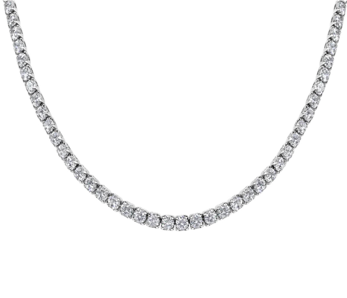 The Silver Sparkling Iris Tennis Necklace