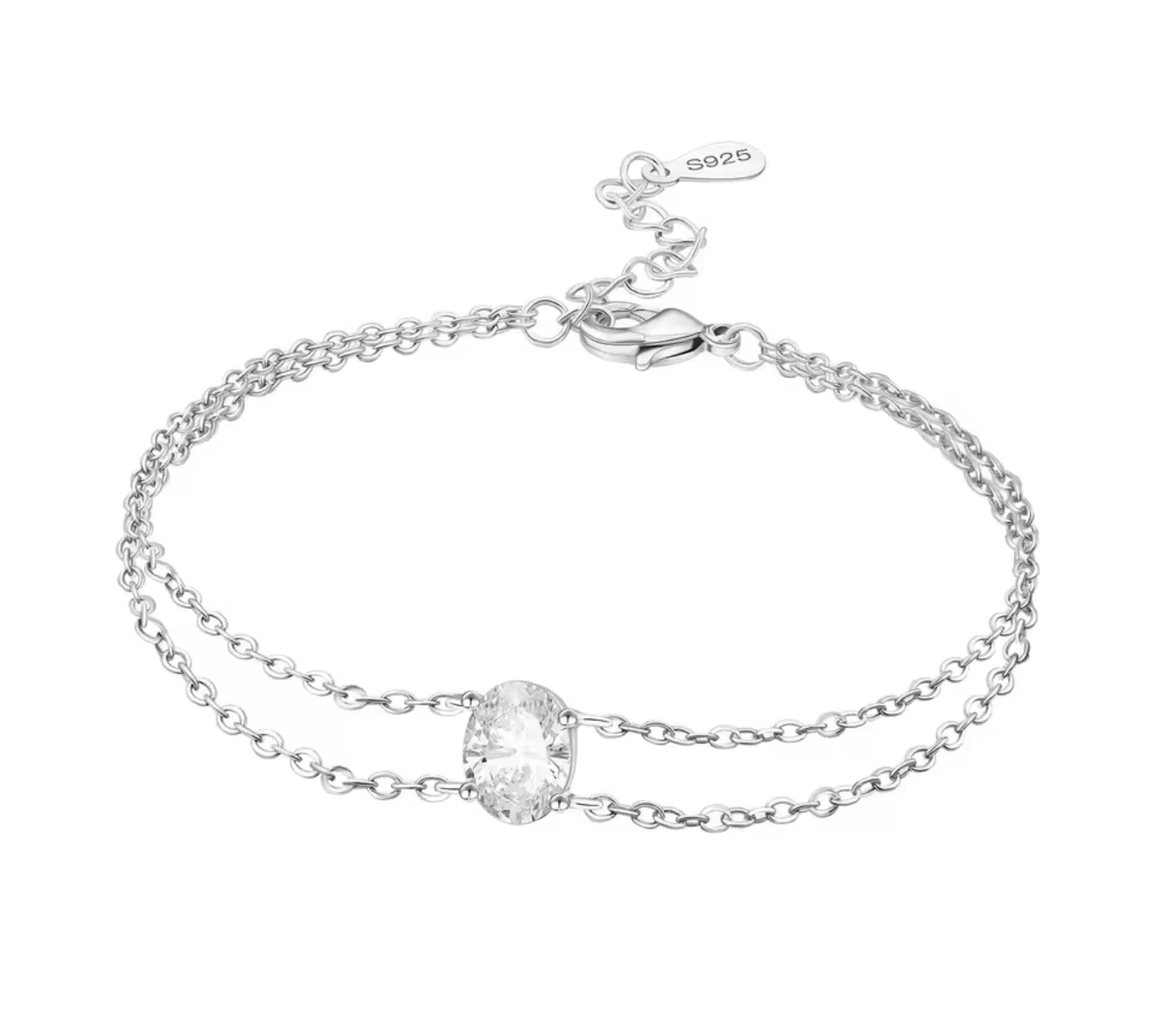 The Silver Starlit Gemstone Chain Bracelet