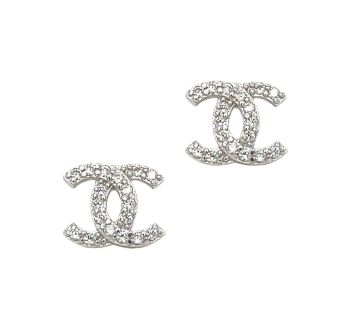 The Silver Glitter Coco Studs