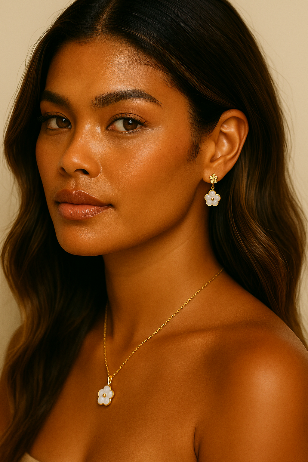 The Gold Hibiscus Étoile Luxe Earrings