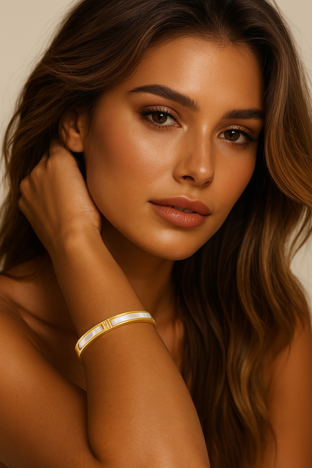 The Gold Elegant Lunar Glow Bangle