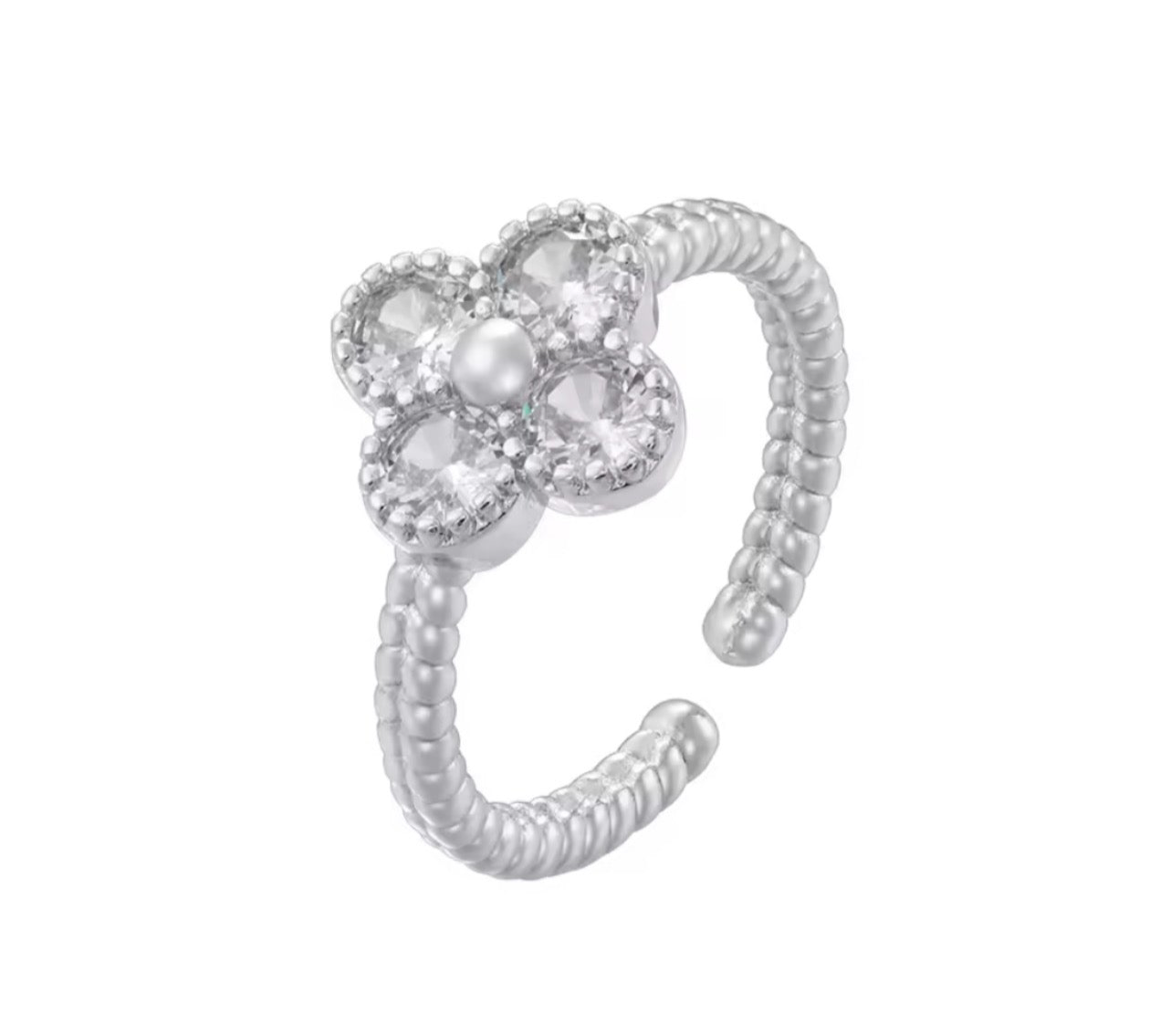 The Silver Aurora Flower Ring