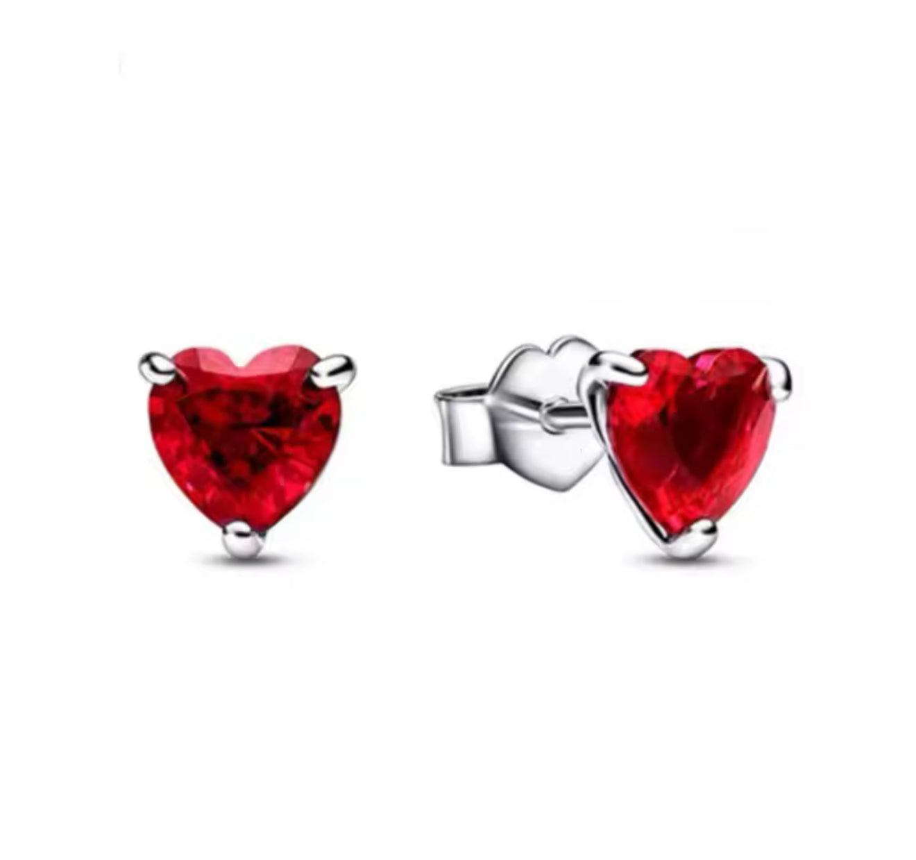The Red Mini Love Heart Studs